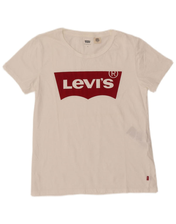 Tricou grafic LEVI'S pentru femei Top UK 10 Small White Bumbac