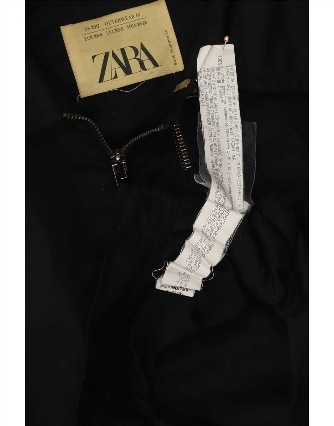 Jachetă bomber supradimensionată pentru femei Zara UK 6 XS Poliamidă neagră