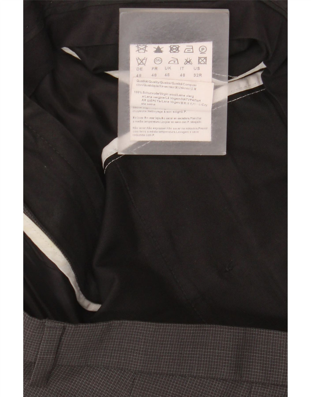 Pantaloni de costum drepți pentru bărbați Hugo Boss IT 48 Medium W34 L30 Gri Vichy