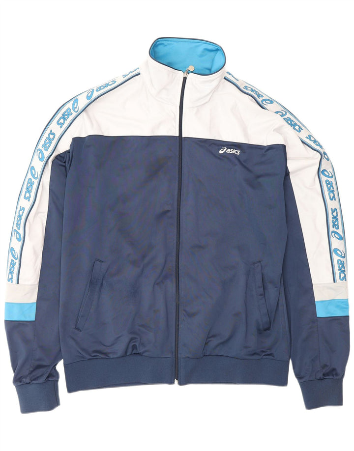 Jachetă de top pentru trening grafic Asics pentru bărbați, mare, bleumarin, color block