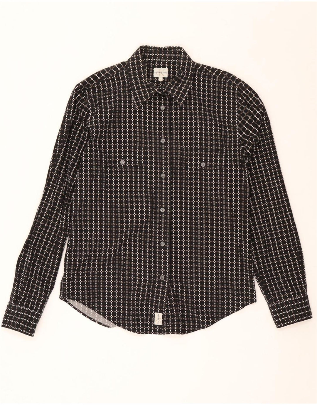 Cămașă pentru bărbați Calvin Klein Jeans, mare, neagră, geometrică