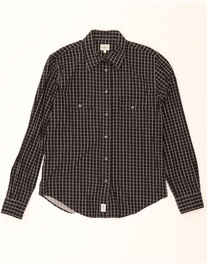 Cămașă pentru bărbați Calvin Klein Jeans, mare, neagră, geometrică