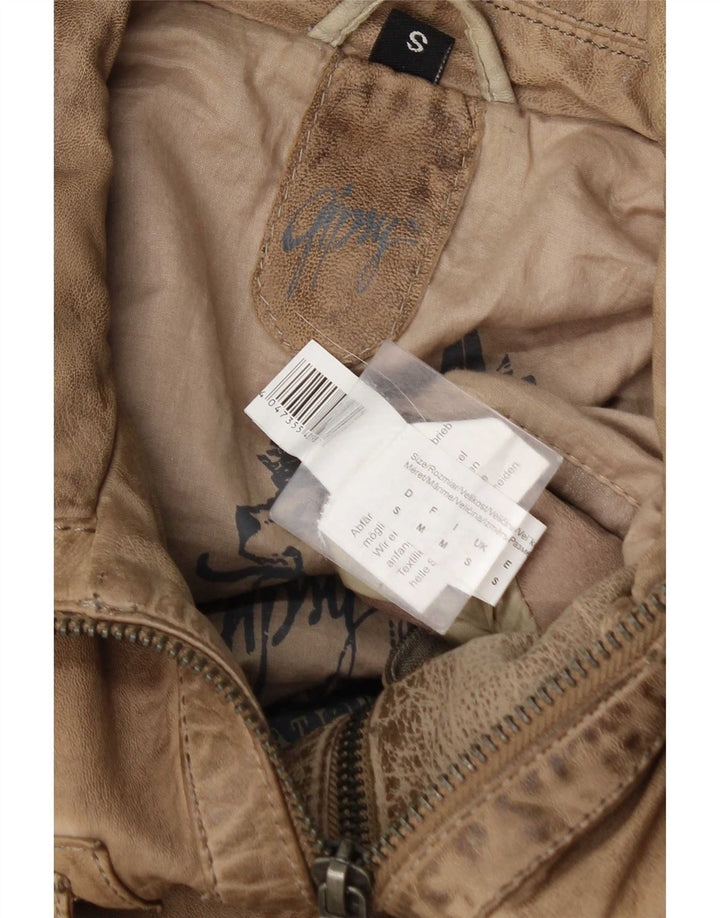 Geacă de piele pentru bărbați Gipsy UK 36 Small Beige