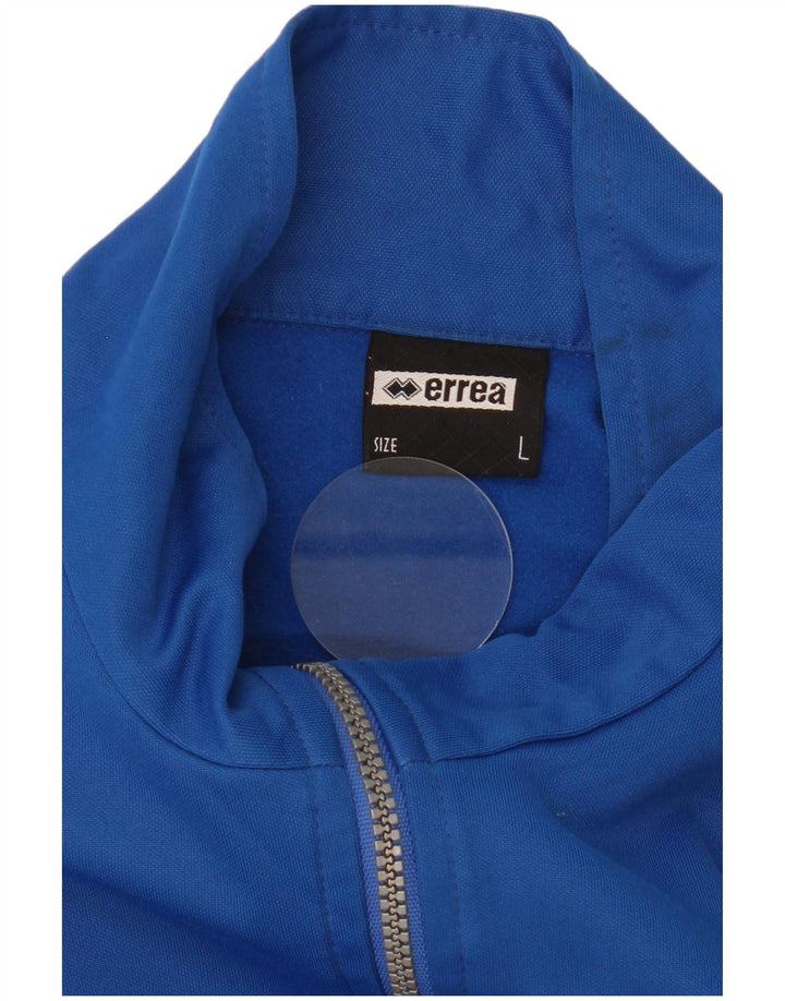 Pantaloni de trening Errea pentru bărbați, cu fermoar, cu gât, mare, albastru