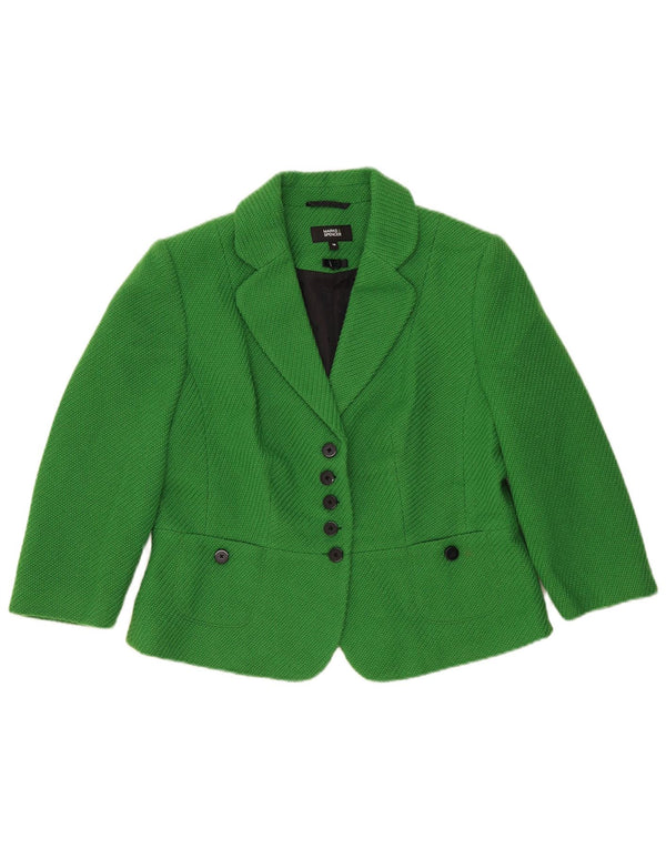 Jachetă pentru femei Marks & Spencer, cu 5 nasturi, din poliester verde mare, UK 16