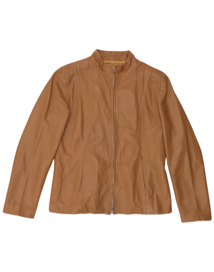 Geacă de piele vintage pentru femei IT 48 XL din piele bej