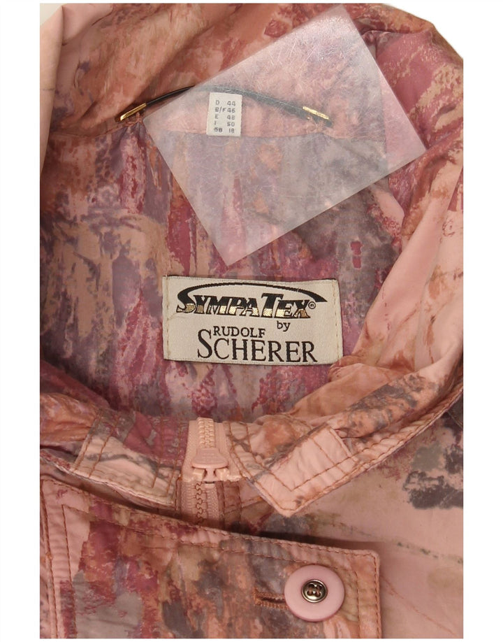 Palton supradimensionat pentru femei cu model abstract Sympatex UK 18 XL roz