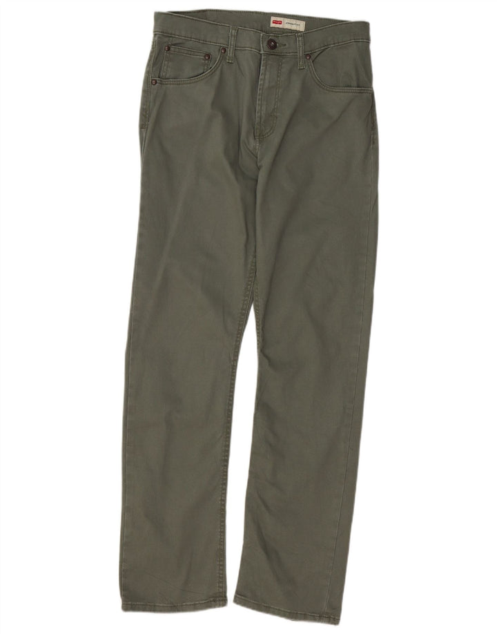 Pantaloni casual drepti pentru bărbați WRANGLER L30 L30 bumbac verde