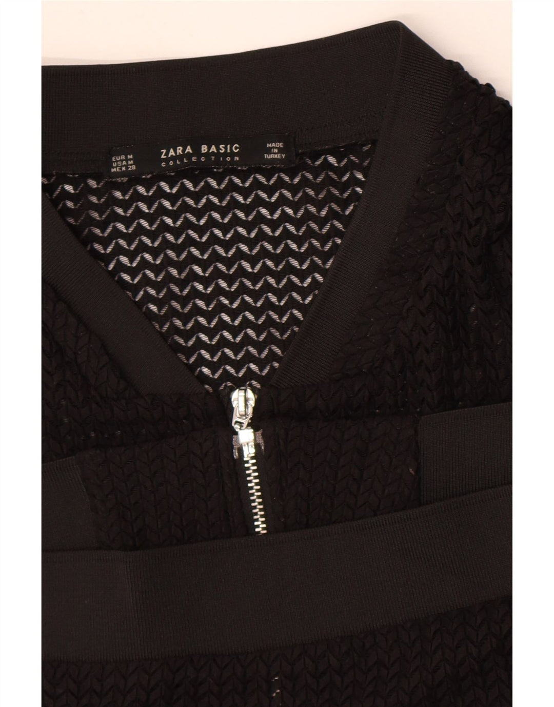 Jachetă Bomber See throught pentru femei Zara UK 14 Medium Black