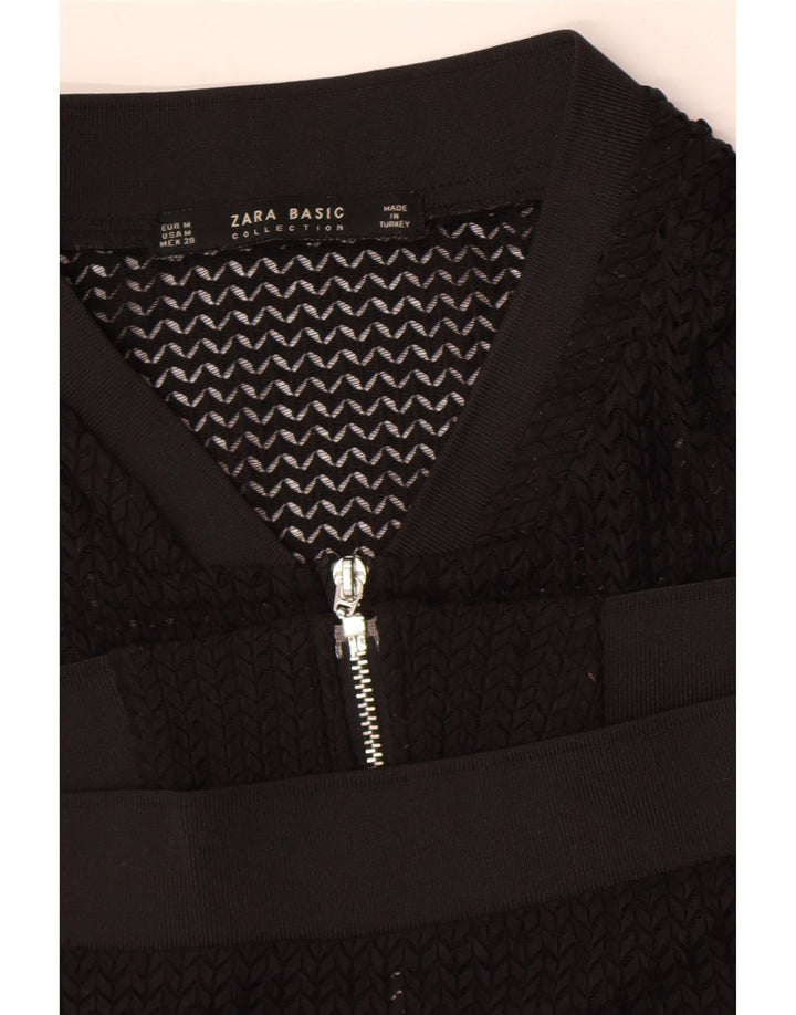 Jachetă Bomber See throught pentru femei Zara UK 14 Medium Black