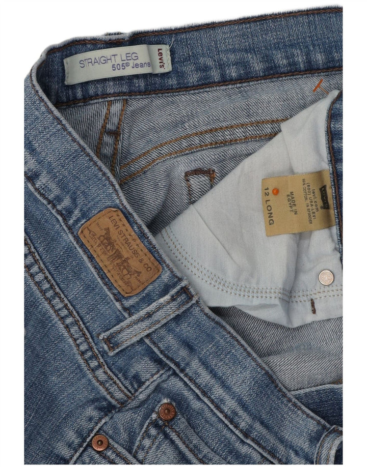 LEVI'S Blugi drepti 505 pentru femei US 12 mare W34 L34 bumbac albastru