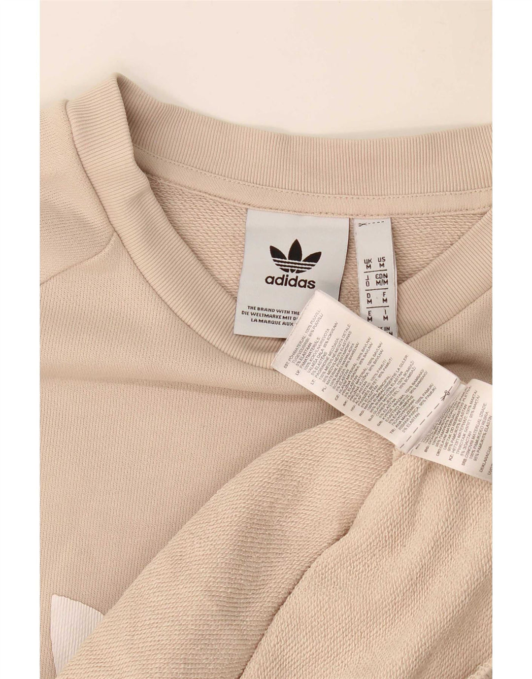 Hanorac grafic pentru bărbați Adidas Jumper mediu, bej, bumbac