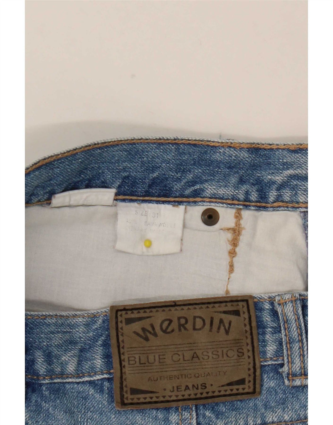 Fusta de blugi vintage pentru femei W31 bumbac albastru mediu