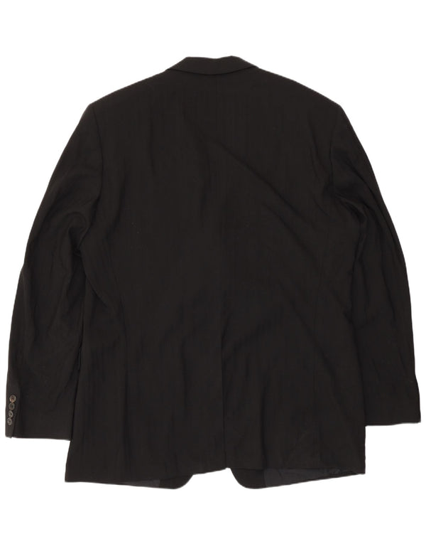 Blazer pentru bărbați Hugo Boss cu 3 nasturi EU 56 3XL Lână cu dungi negre