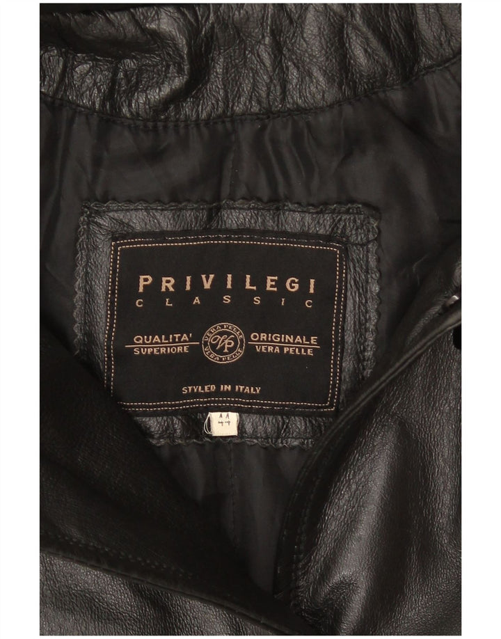 Palton de piele supradimensionat pentru femei Privilegi IT 44 Piele Neagră Medie