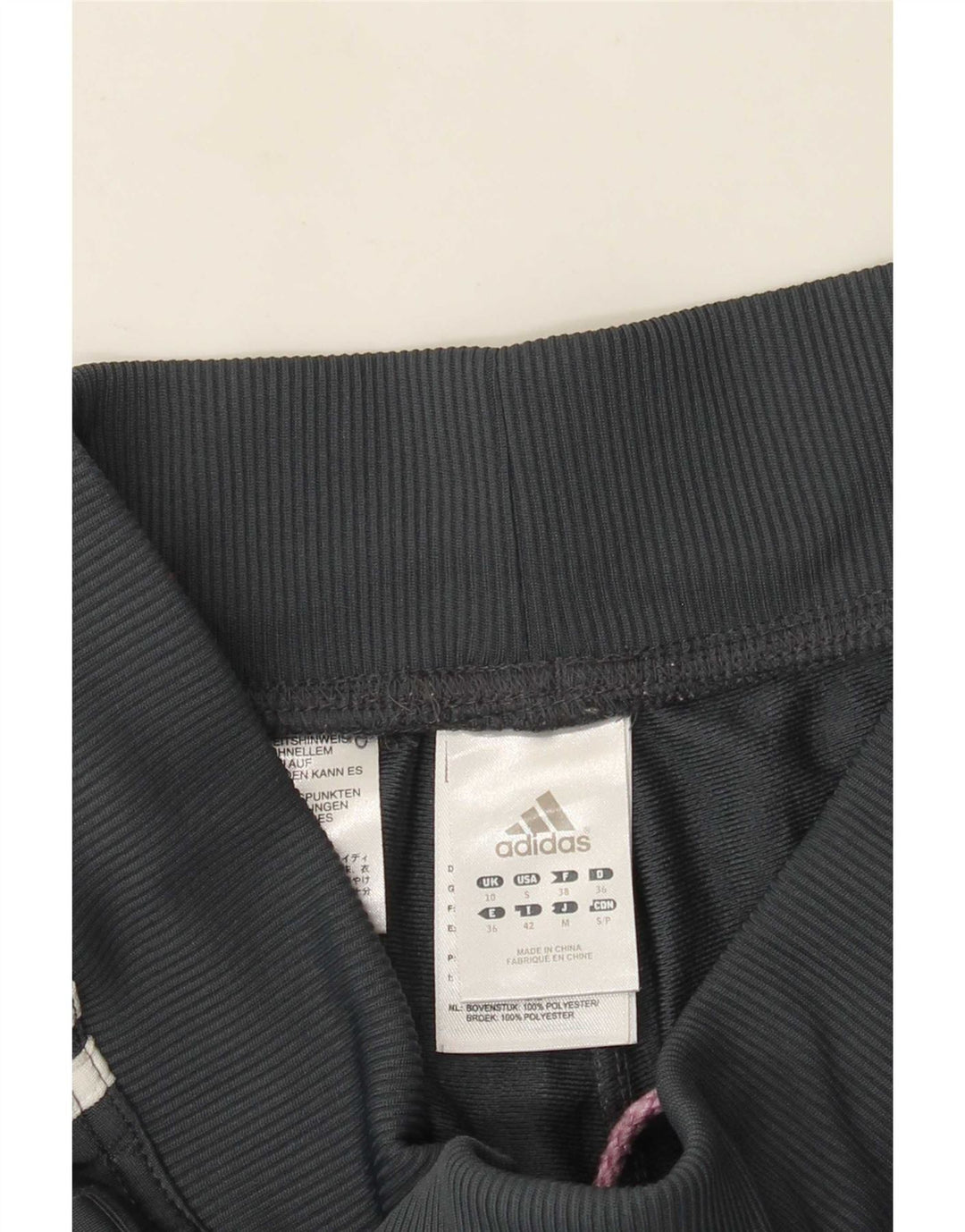 Pantaloni de trening Adidas pentru femei UK 10 Small Gri Poliester