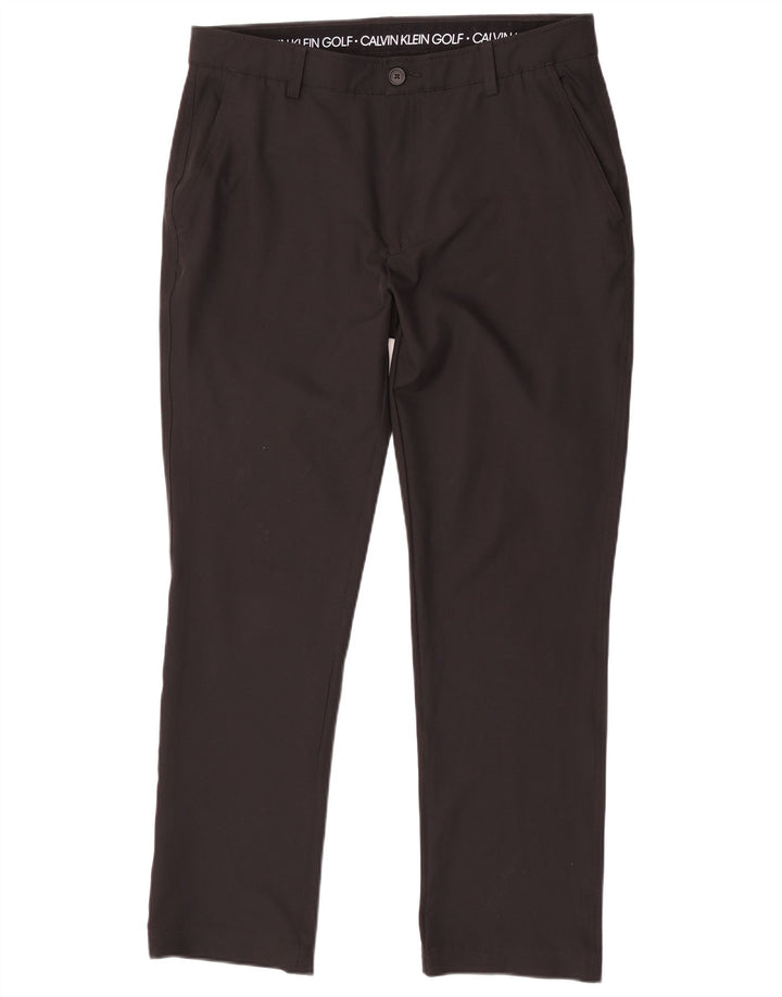 Pantaloni chino drepți Calvin Klein pentru bărbați L34 L31 Poliester negru