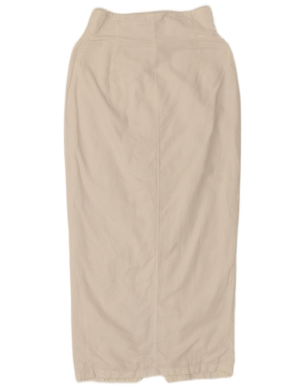 Fusta midi vintage pentru femei UK 10 Small W26 Bumbac alb