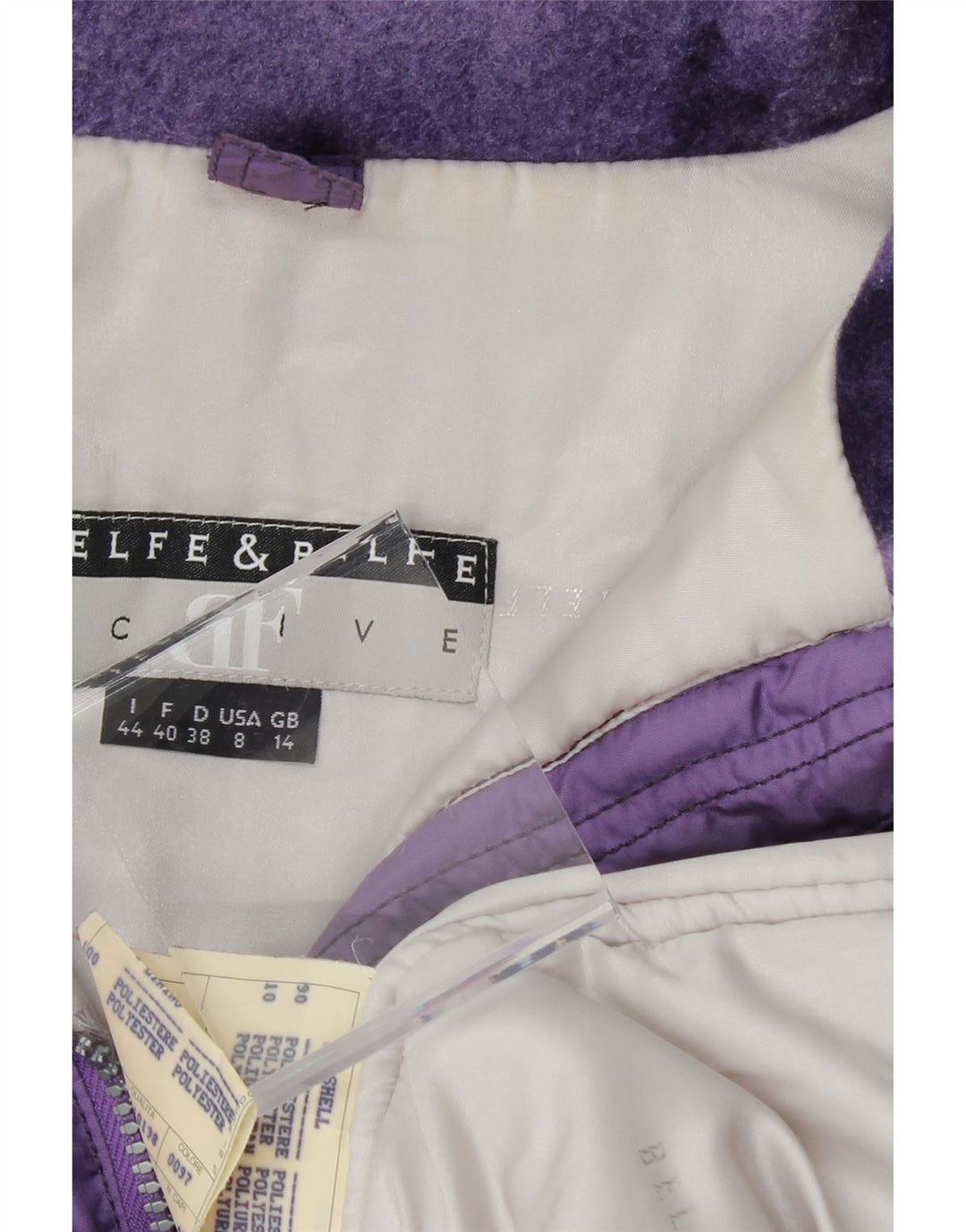 BELFE & BELFE Womens Loose Fit Padded Jacket UK 14 Medium Purple Polyester Vintage Belfe & Belfe and Second-Hand Belfe & Belfe from Messina Hembry 