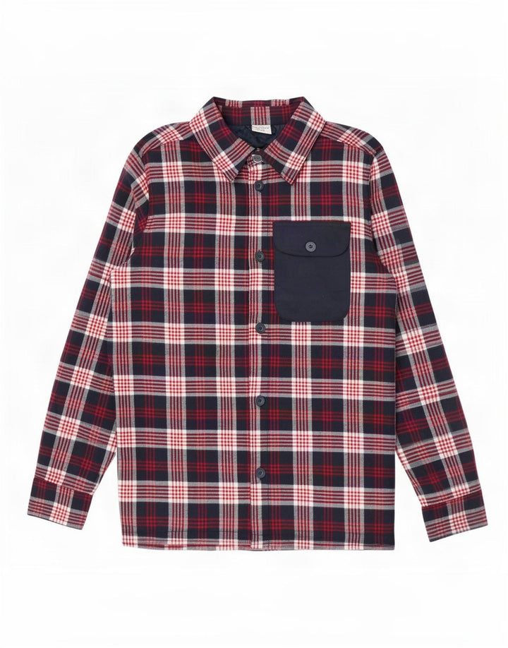 Cămașă de flanel lumberjack pentru bărbați Active Touch, bumbac cu carouri, albastru bleumarin