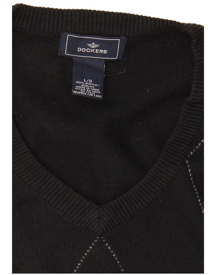 DOCKERS Vestă pentru bărbați Tank Top mare negru Argyle/Diamond Acrylic