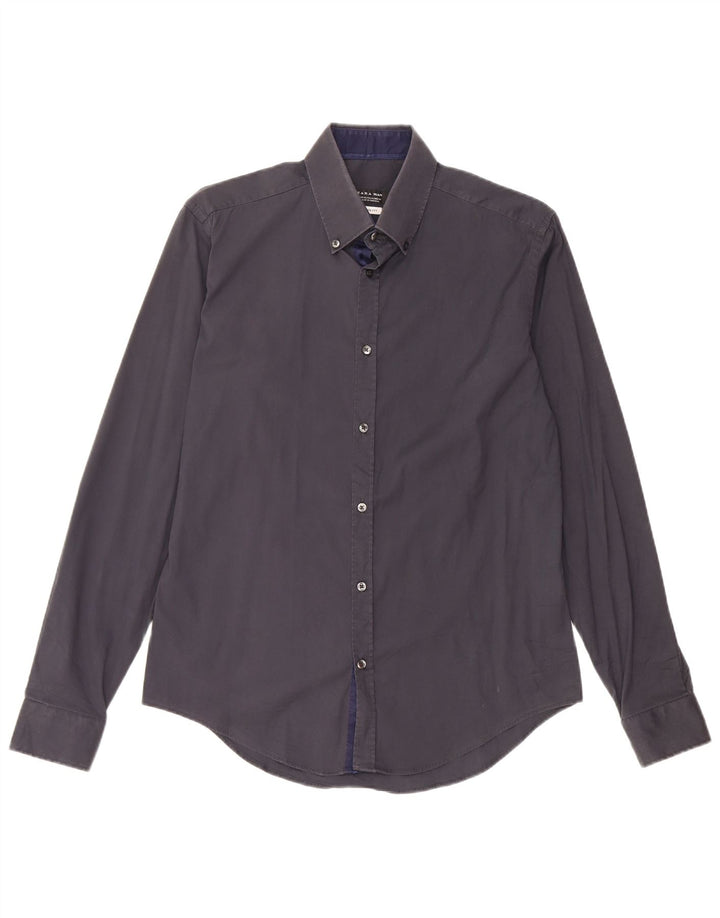 Cămașă pentru bărbați Zara Slim Fit Medium Bleumarin