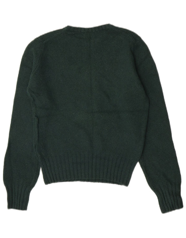 Pulover Benetton pentru femei Crop Graphic Crew Deck Pulover UK 10 Small Green