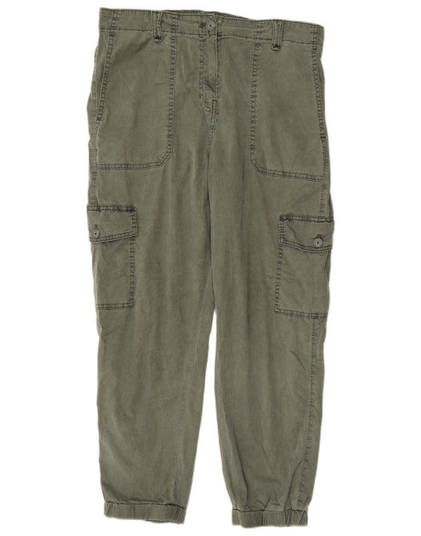 Marks & Spencer Joggeri pentru femei Pantaloni cargo UK 12 Medium W32 L26 Kaki