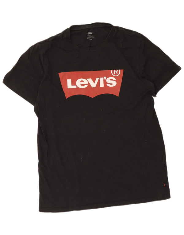 Levi's Mens Graphic T-Shirt Top Large Black Cotton