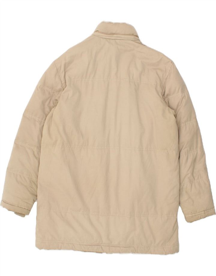SERGIO TACCHINI Mens Padded Coat IT 48 Medium Beige Cotton | Vintage Sergio Tacchini | Thrift | Second-Hand Sergio Tacchini | Used Clothing | Messina Hembry 