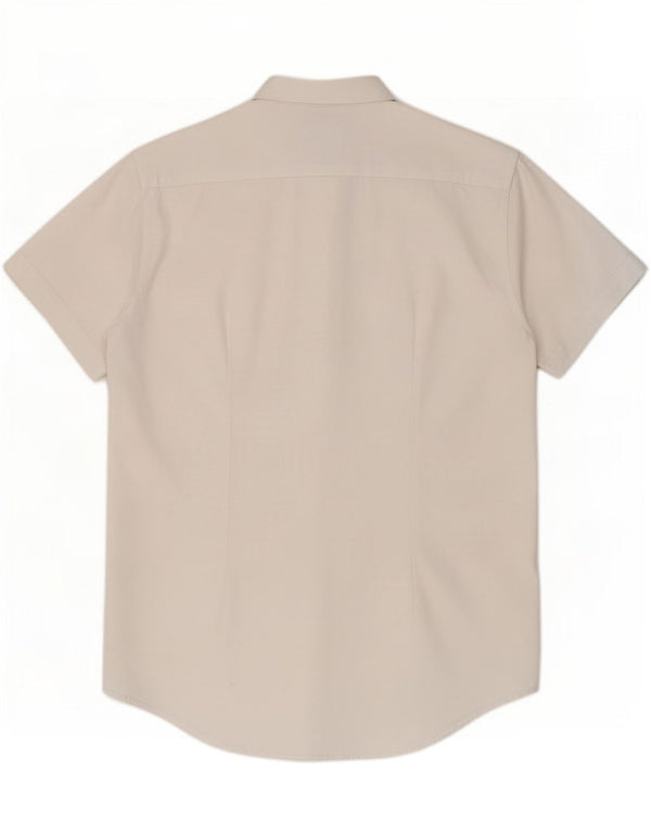 Cămașă Slim Fit cu mânecă scurtă pentru bărbați Zara, alb mediu