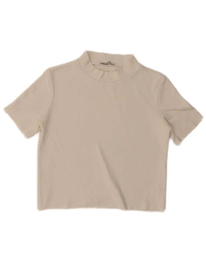 Top Crop Trafaluc pentru femei Zara UK 10 Small Off White