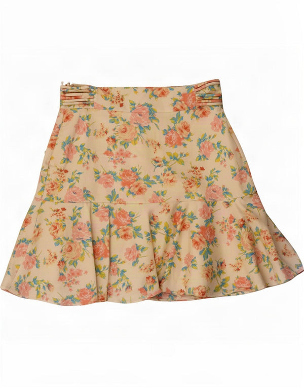 Fustă Mini pentru Damă Zara XS W24 Bumbac Floral Alb