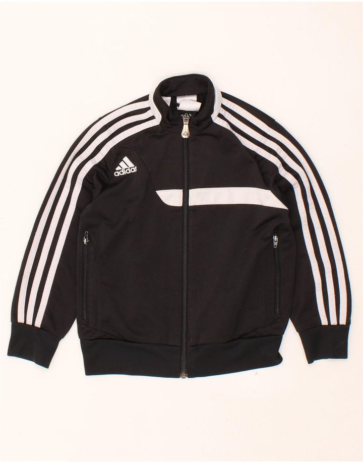 ADIDAS Boys Graphic Tracksuit Top Jacket 5-6 Years XS Black Polyester Vintage Adidas and Second-Hand Adidas from Messina Hembry 