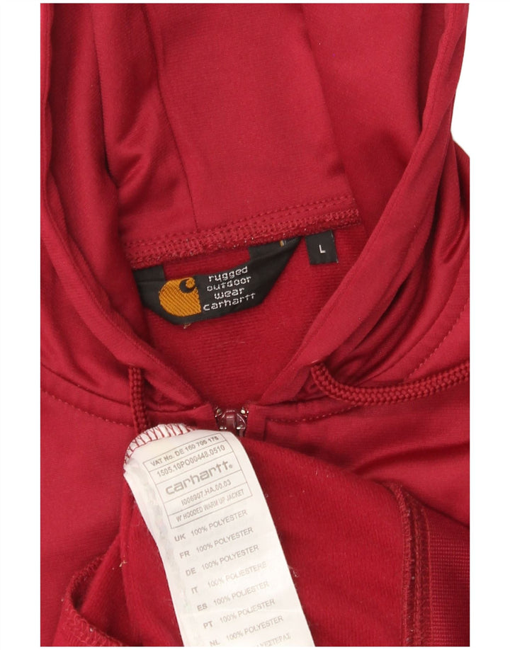 Pulover Carhartt pentru femei cu fermoar, UK 16 Poliester roșu mare