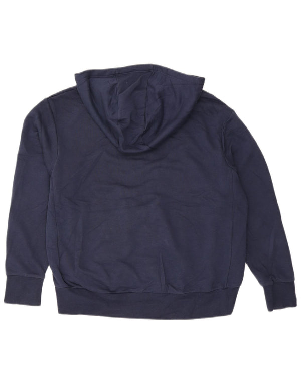 Pulover Nike Dri Fit Graphic Zip Hoodie pentru femei UK 14 Medium Bleumarin