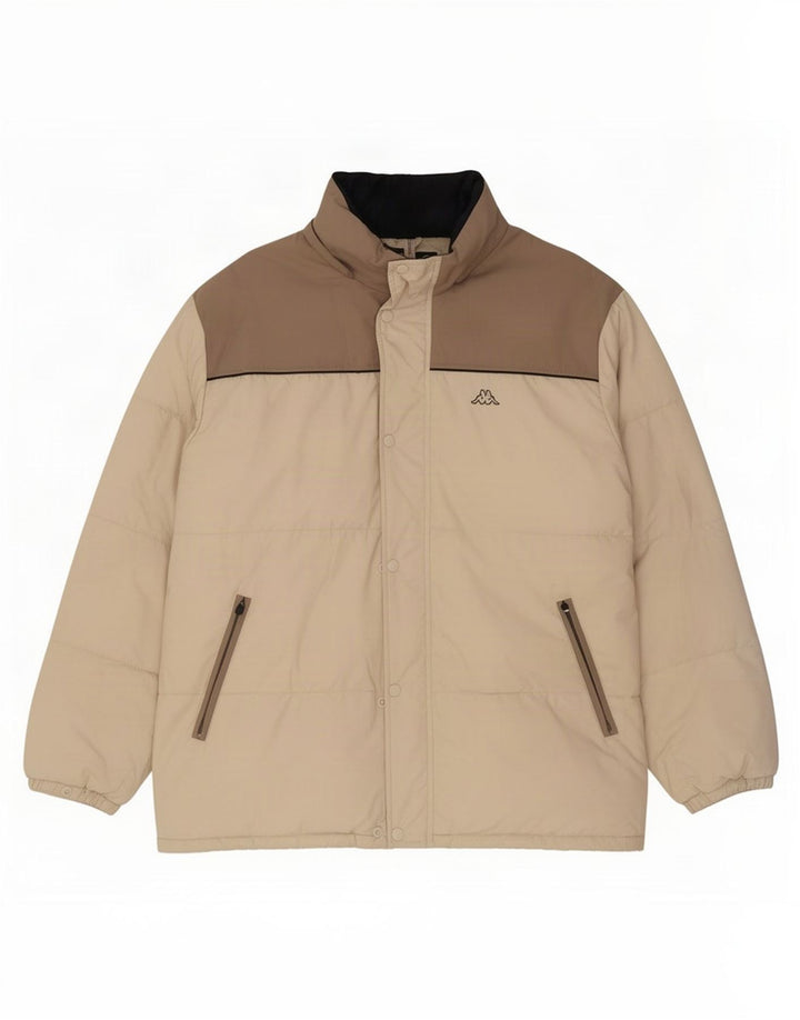 Jachetă căptușită pentru bărbați Kappa UK 44 2XL Bej Poliamidă color bloc