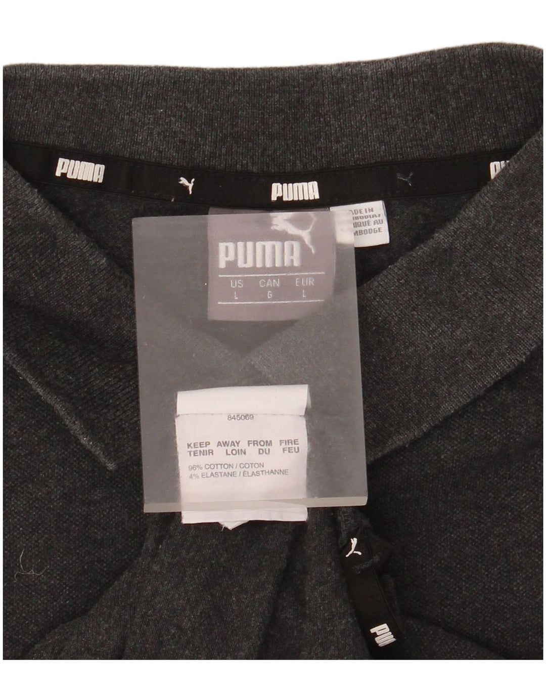 Tricou polo Puma pentru bărbați, bumbac gri mare