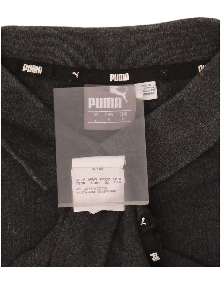 Tricou polo Puma pentru bărbați, bumbac gri mare