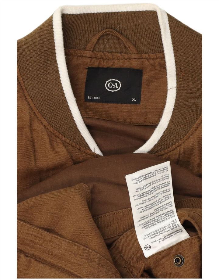 C & A Bomber Jacket pentru bărbați UK 42 XL maro bumbac