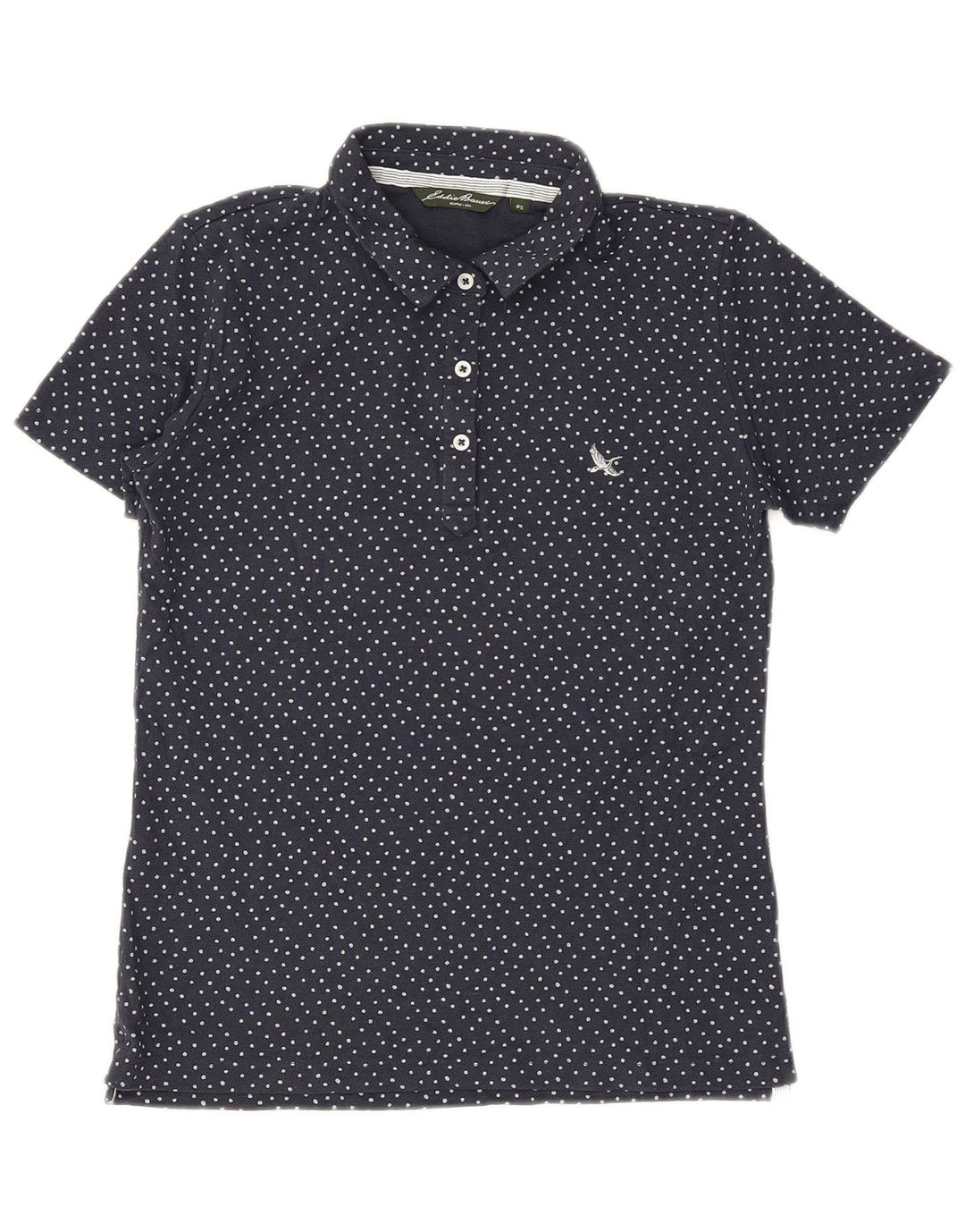 EDDIE BAUER Tricou polo pentru femei UK 10 Mic bleumarin cu buline