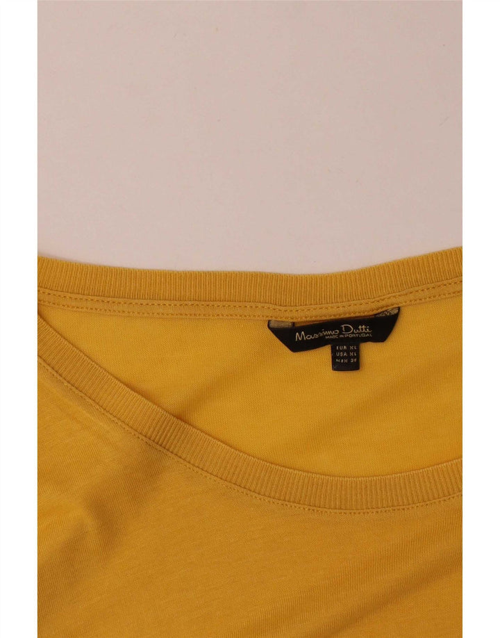 Top pentru femei Massimo Dutti cu mâneci 3/4 UK 18 XL Galben