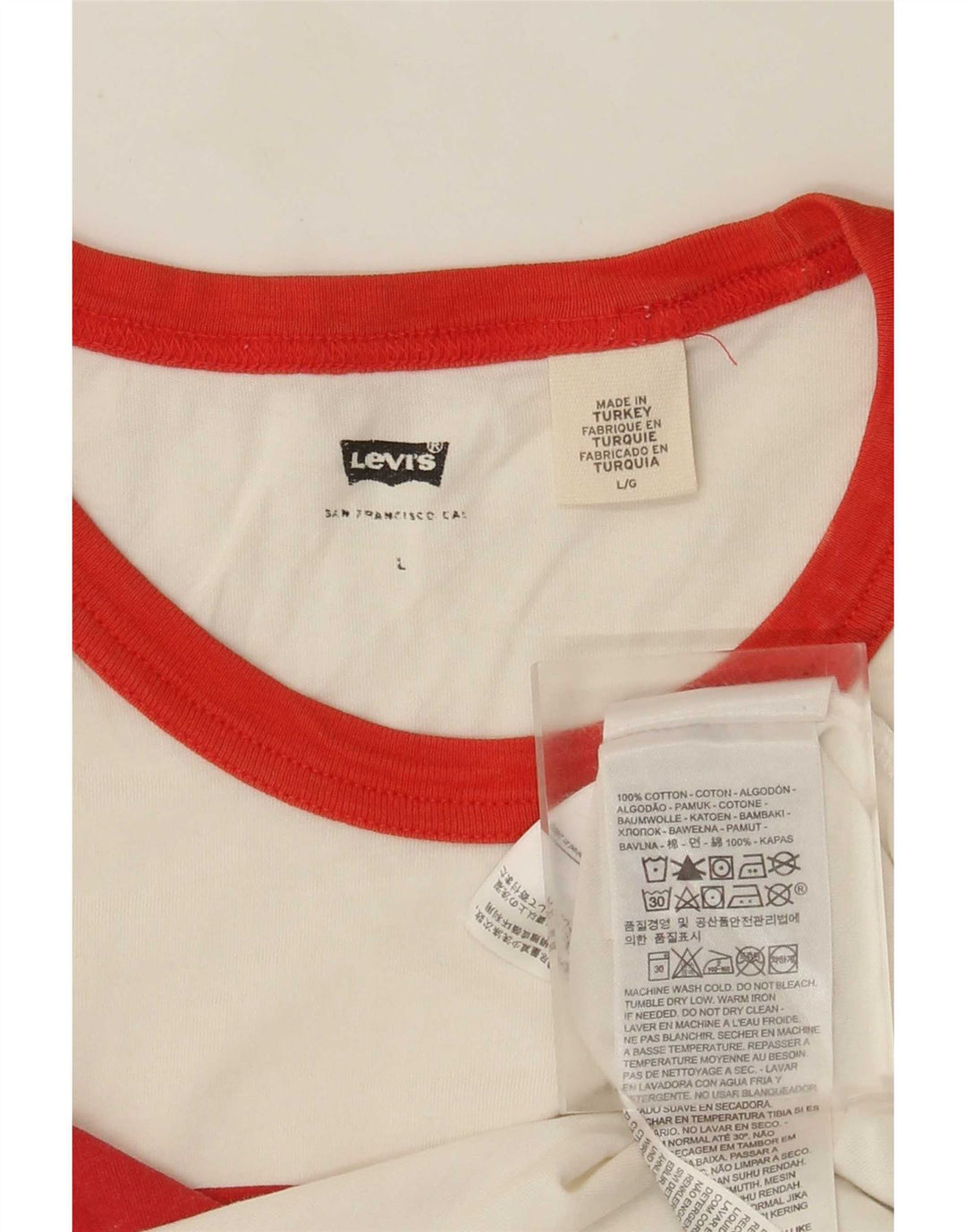 Tricou grafic Levi's pentru bărbați Top mare din bumbac alb