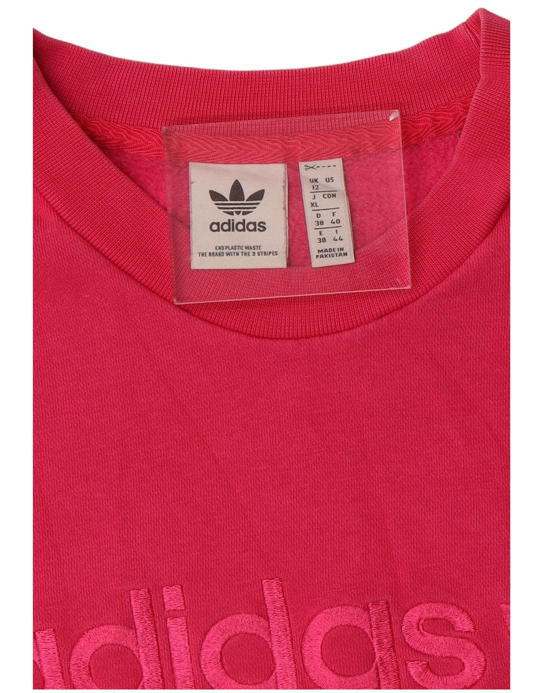 Pulover adidas pentru femei grafic supradimensionat UK 12, roz mediu