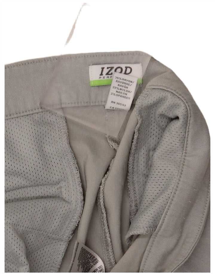 Pantaloni chino drepți pentru femei IZOD US 14 XL W38 L30 gri raion