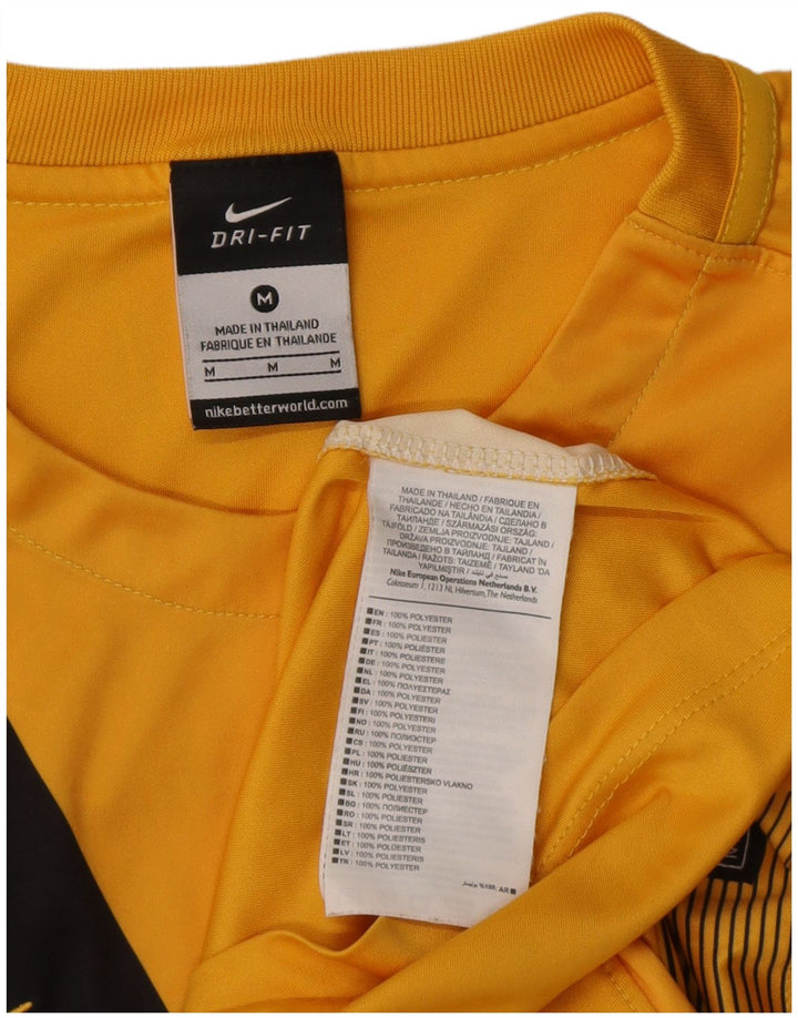 Tricou grafic Nike Dri Fit pentru bărbați Top Mediu Galben Poliester Bloc de culoare