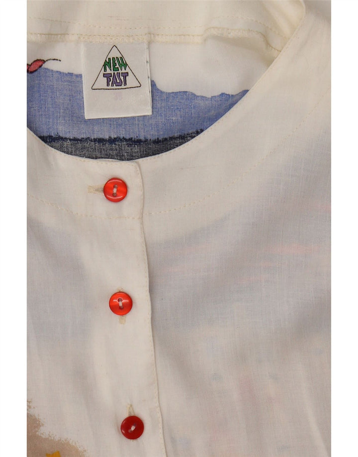 Bluză cu cămașă cu grafică supradimensionată pentru femei Fast Fast EU 36 Small White