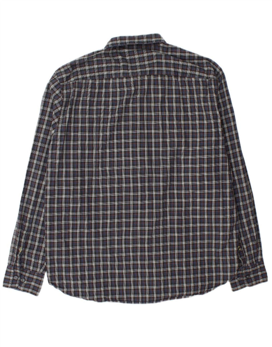 CAMEL Mens Regular Fit Flannel Shirt XL Navy Blue Check Cotton