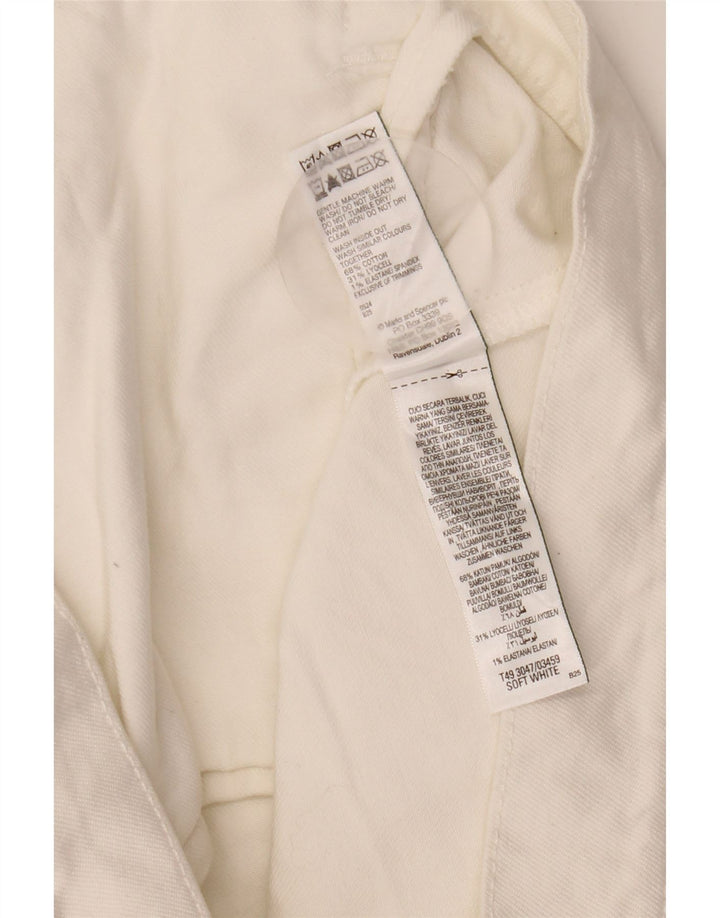 Marks & Spencer Jachetă de denim crop pentru femei UK 12 Bumbac alb mediu