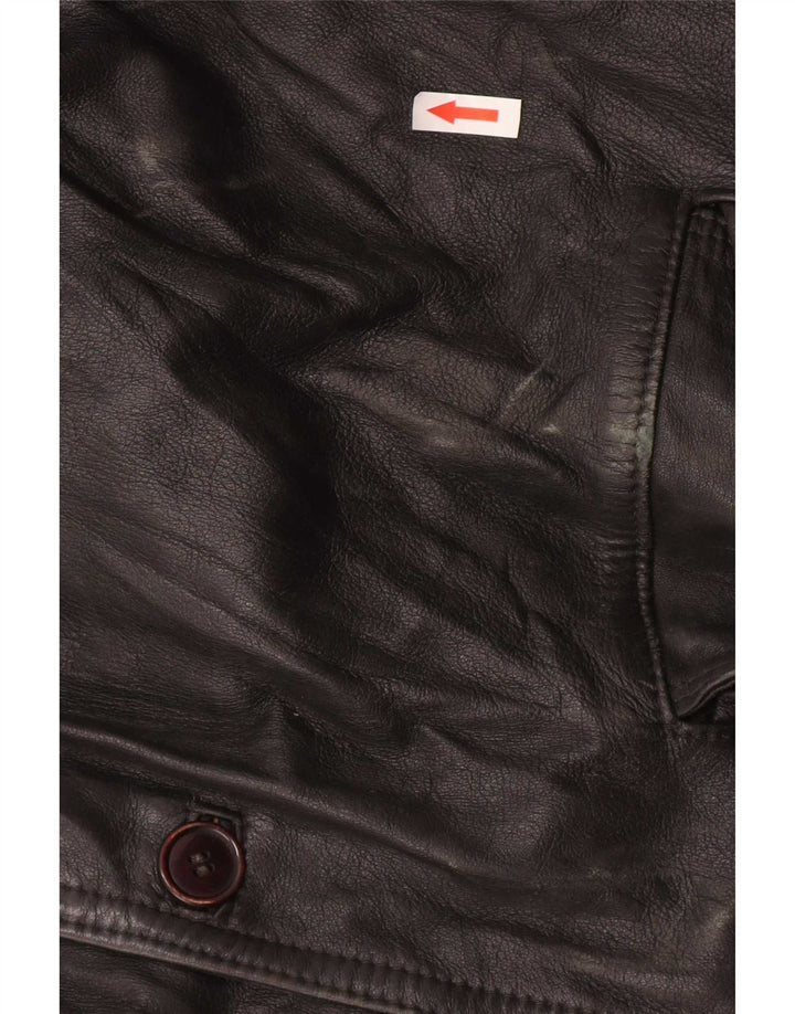 Jachetă de piele vintage pentru bărbați UK 40 Large Black